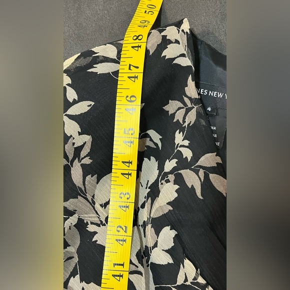 Jones New York Black Floral Baby Doll VTG   Silk Grudge Y2K Sheath Midi Dress 4 - Picture 14 of 15